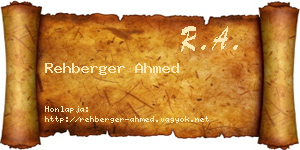 Rehberger Ahmed névjegykártya